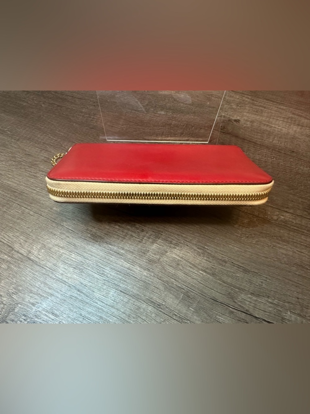 Chloé Red/Tan Baylee Long Zip Wallet - Picture 3 of 10